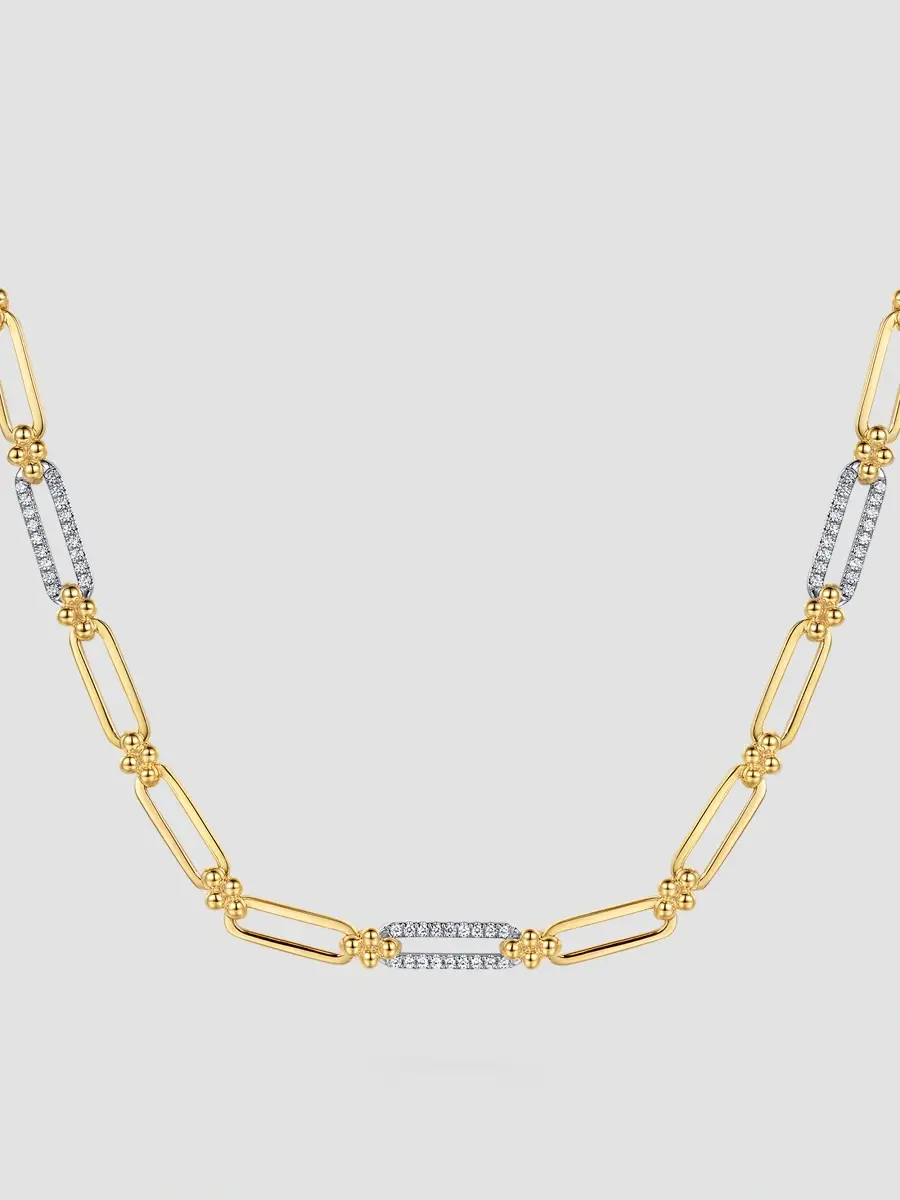 Gabriel & Co Women's Two-Tone 14K Gold & 0.32 TCW Diamond Chain Necklace | Thumbnail 3 Gabriel & Co Women's Two-Tone 14K Gold & 0.32 TCW Diamond Chain Necklace | Thumbnail 3