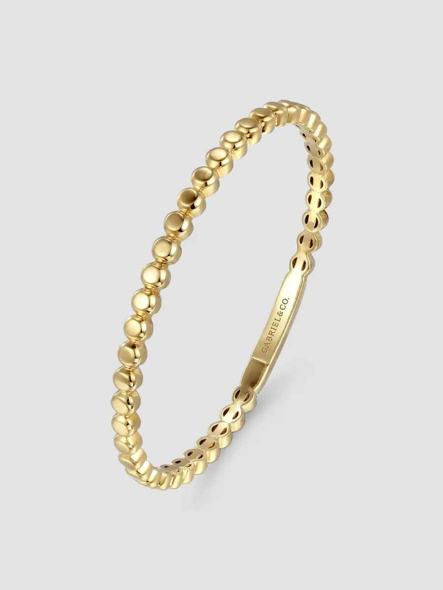 Gabriel & Co Women's 14K Yellow Gold Beaded Bangle | Thumbnail 2 Gabriel & Co Women's 14K Yellow Gold Beaded Bangle | Thumbnail 2