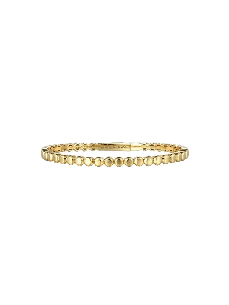 Gabriel & Co Women's 14K Yellow Gold Beaded Bangle