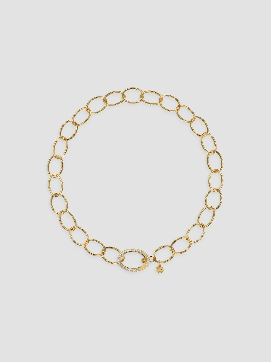 Gabriel & Co Women's 14K Yellow Gold & 1.35 TCW Diamond Oval-Link Chain Necklace | Thumbnail 3 Gabriel & Co Women's 14K Yellow Gold & 1.35 TCW Diamond Oval-Link Chain Necklace | Thumbnail 3