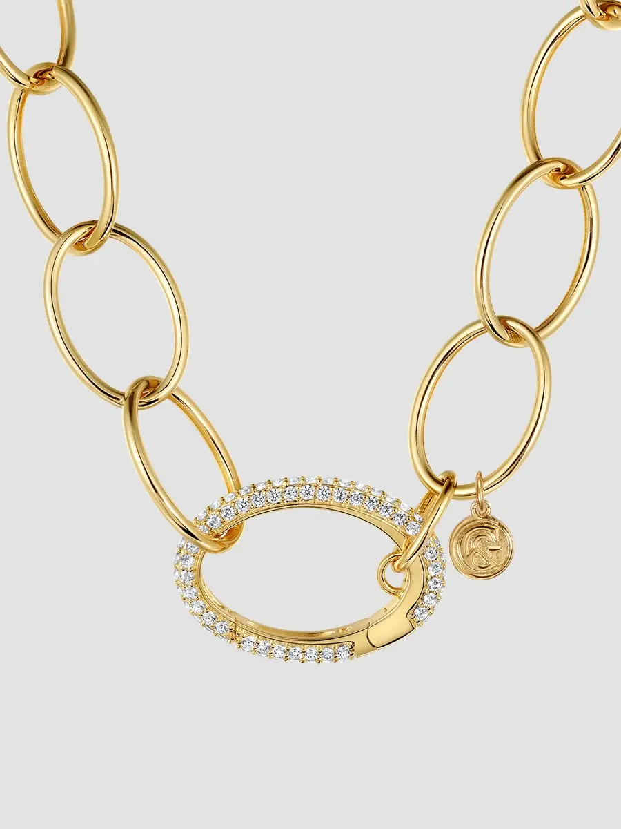 Gabriel & Co Women's 14K Yellow Gold & 1.35 TCW Diamond Oval-Link Chain Necklace