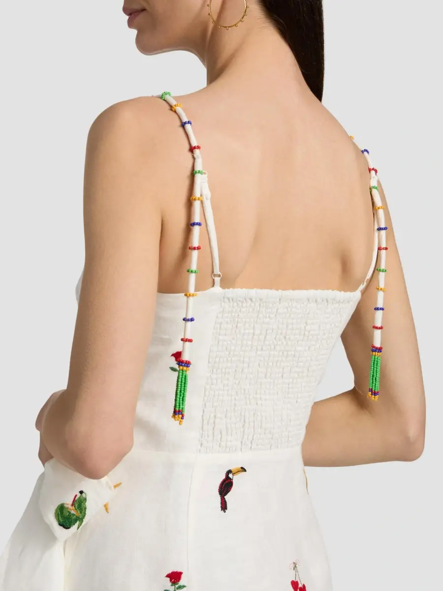 Farm Rio Women's `Cool Day Embroidered Mini Dress | Thumbnail 6 Farm Rio Women's `Cool Day Embroidered Mini Dress | Thumbnail 6