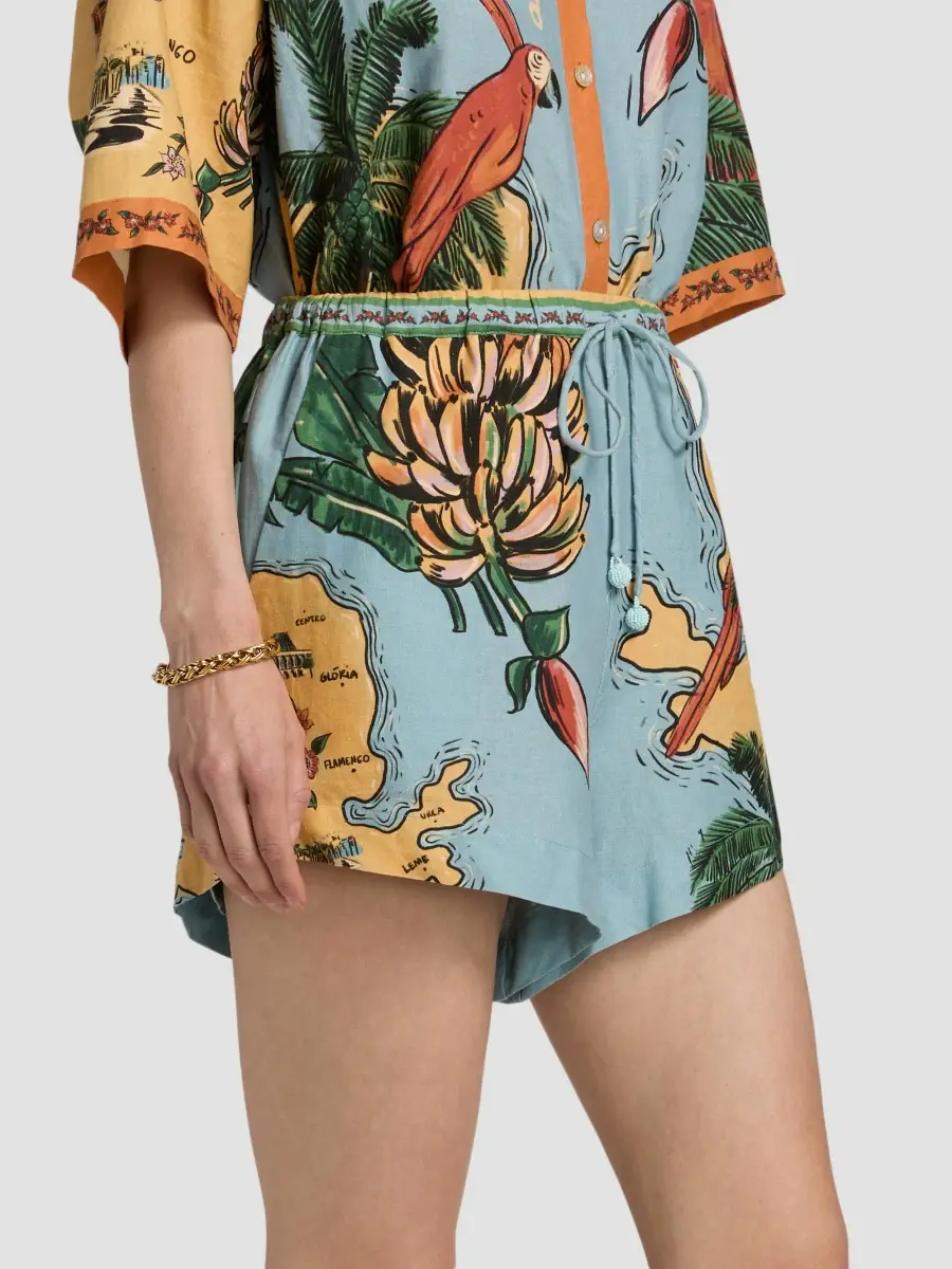 Farm Rio Women's Ligia Floral Linen-Blend Shorts | Thumbnail 4 Farm Rio Women's Ligia Floral Linen-Blend Shorts | Thumbnail 4
