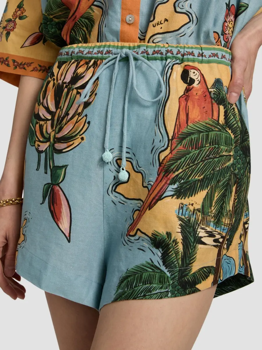 Farm Rio Women's Ligia Floral Linen-Blend Shorts | Thumbnail 6 Farm Rio Women's Ligia Floral Linen-Blend Shorts | Thumbnail 6