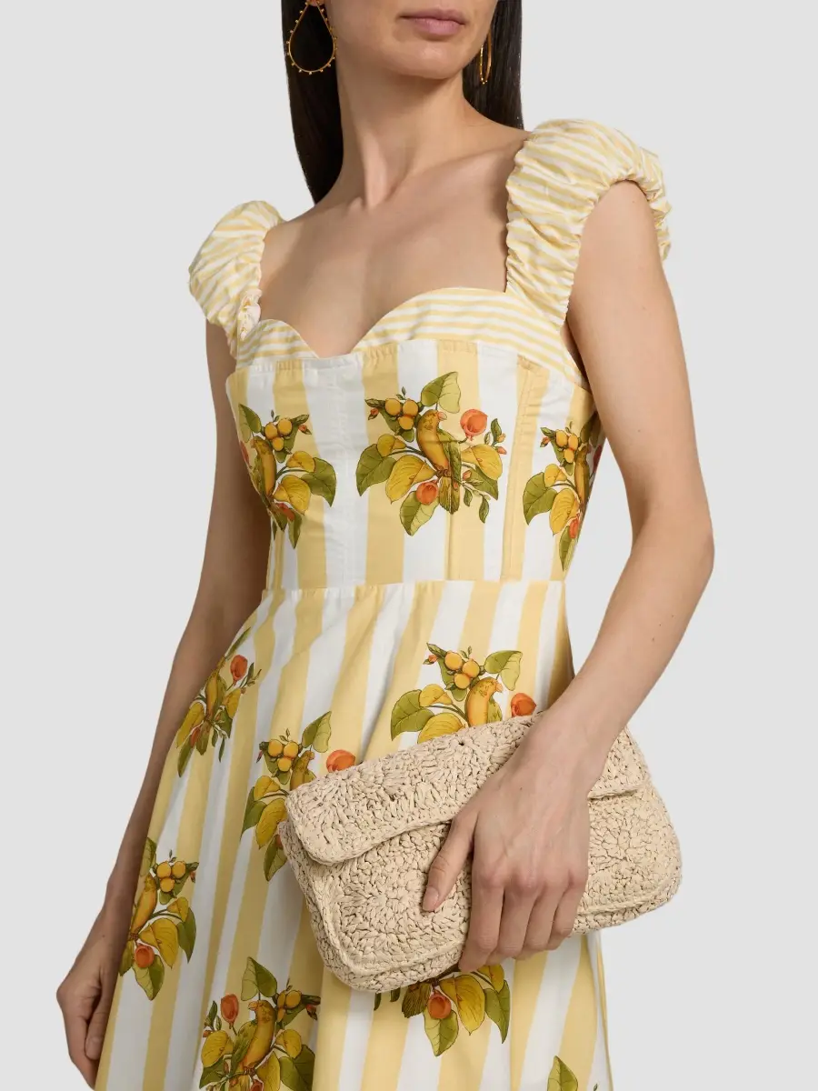 Farm Rio Women's Lemon Birds Sweetheart Neck Midi Dress | Thumbnail 6 Farm Rio Women's Lemon Birds Sweetheart Neck Midi Dress | Thumbnail 6