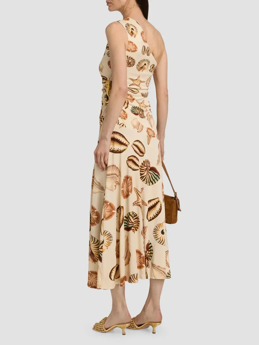 Farm Rio Women's Marine Shells One-Shoulder Midi Dress | Thumbnail 5