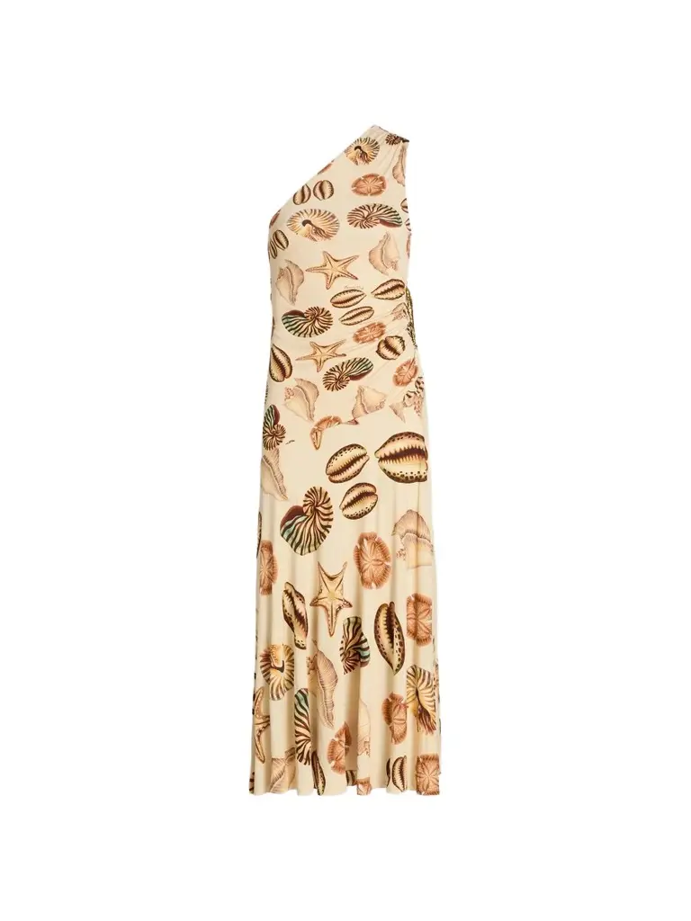 Women's Marine Shells One-Shoulder Midi Dress