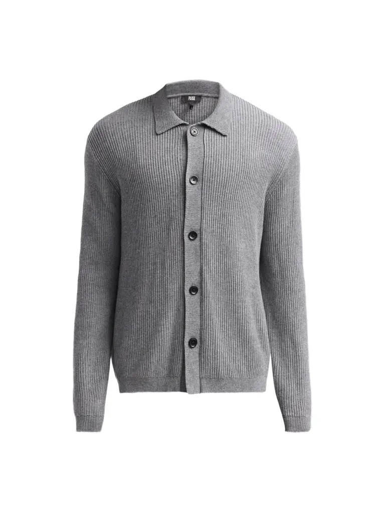 PAIGE Men's Matsuda Extrafine Merino Wool-Blend Ribbed Sweater