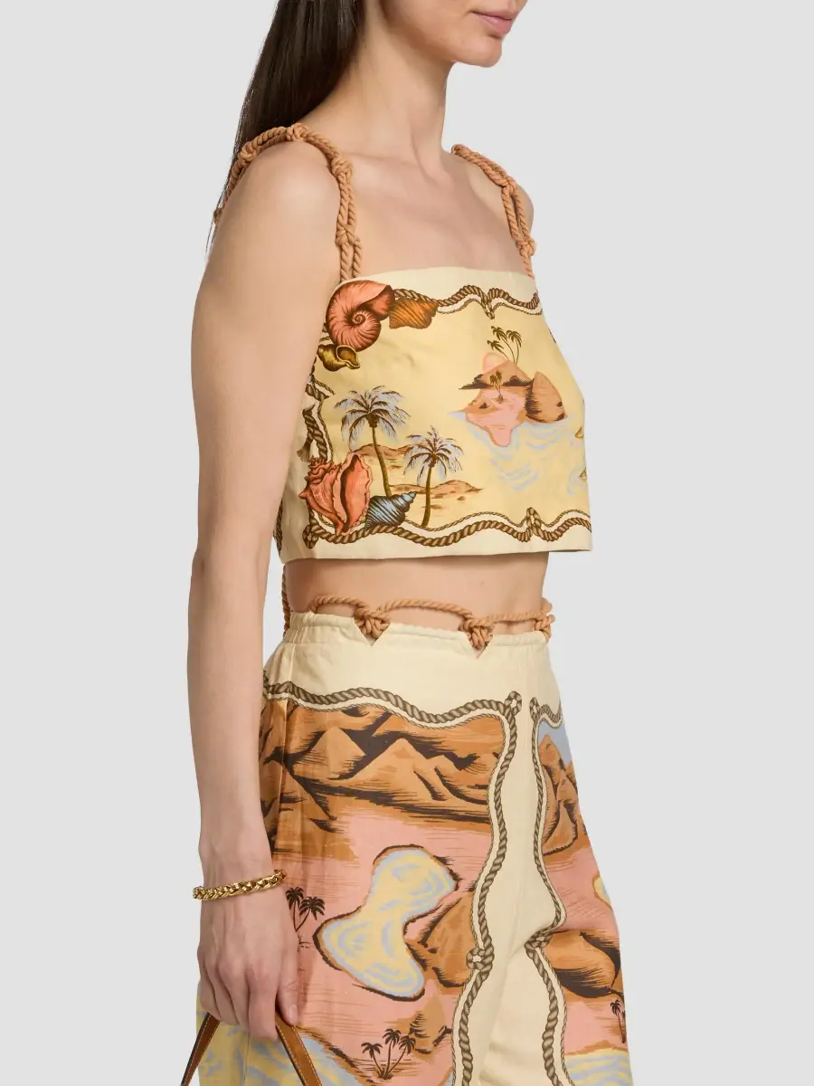 Farm Rio Women's Rio Souvenir Scarf Top | Thumbnail 4 Farm Rio Women's Rio Souvenir Scarf Top | Thumbnail 4