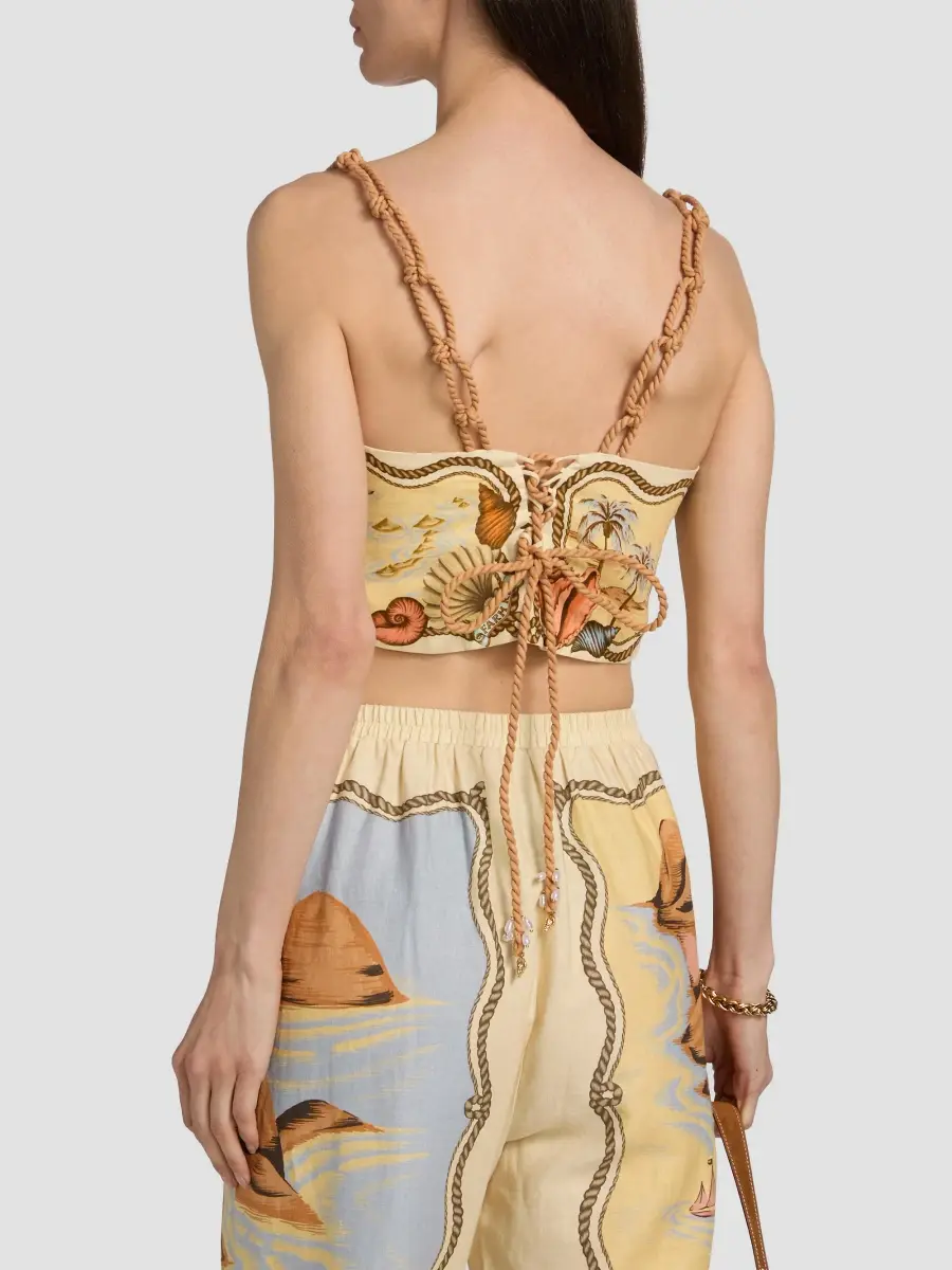 Farm Rio Women's Rio Souvenir Scarf Top | Thumbnail 5 Farm Rio Women's Rio Souvenir Scarf Top | Thumbnail 5