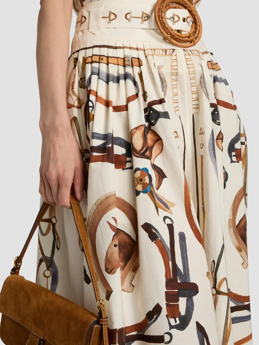 Farm Rio Women's Equestrian Scarf Midi Skirt | Thumbnail 6 Farm Rio Women's Equestrian Scarf Midi Skirt | Thumbnail 6