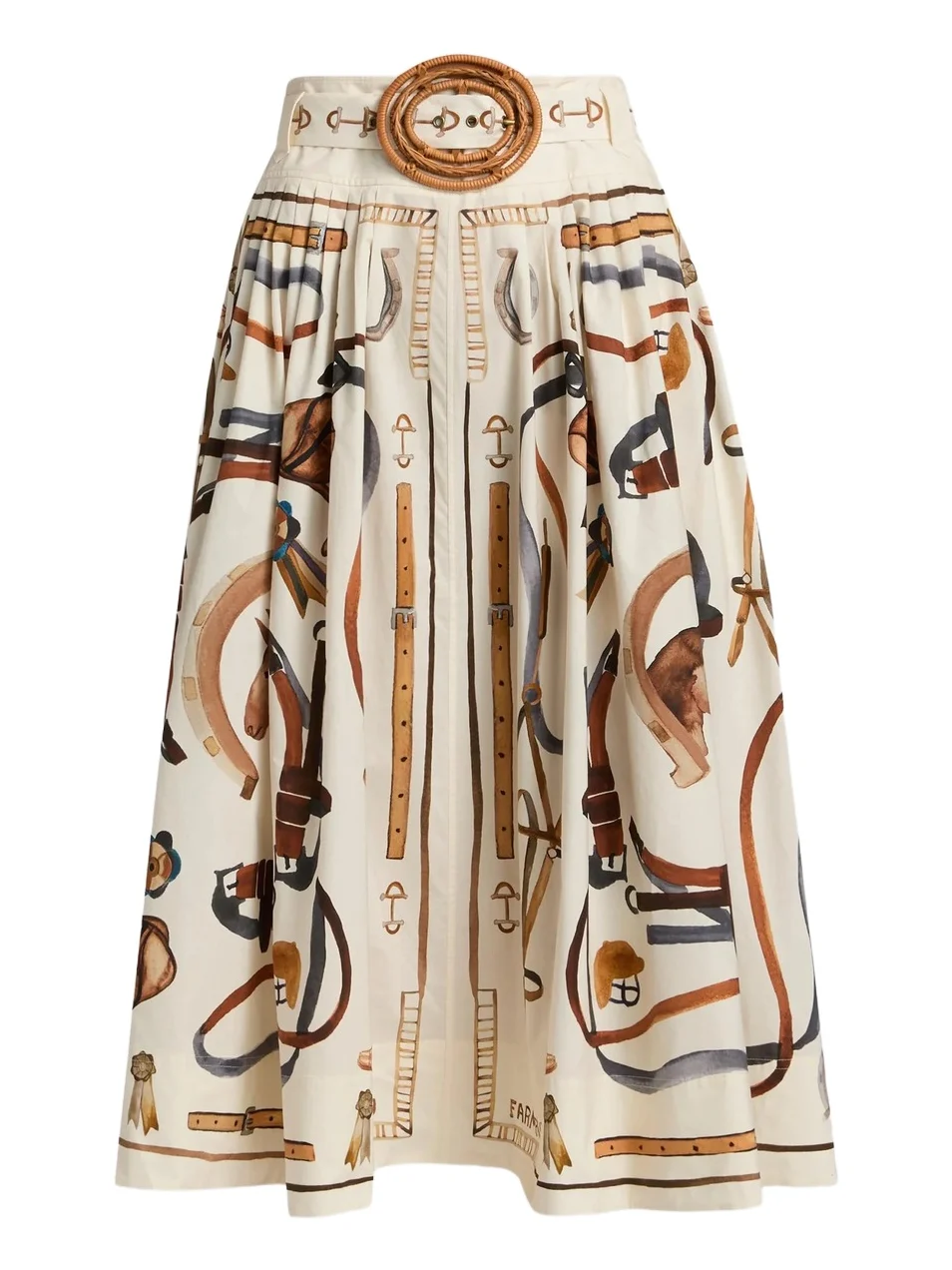 Women's Equestrian Scarf Midi Skirt