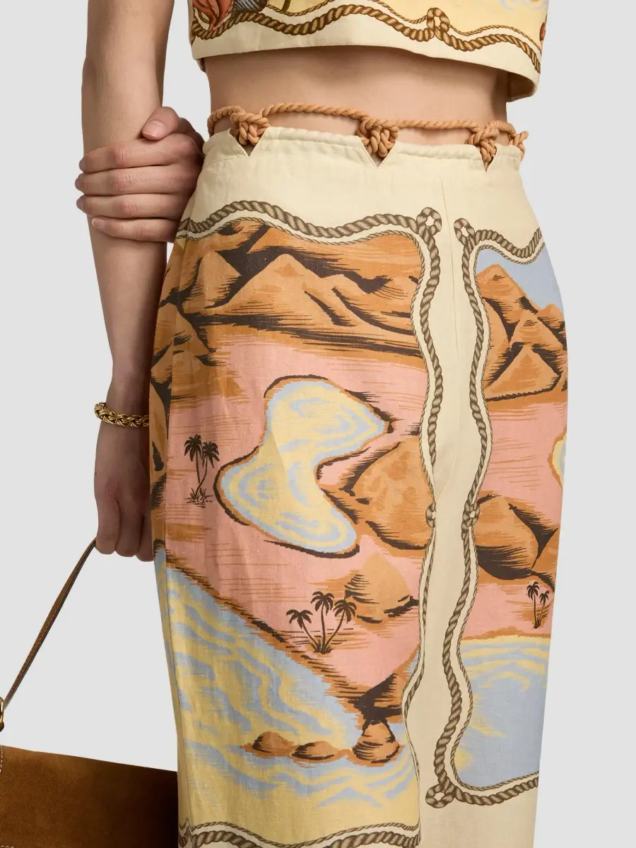 Farm Rio Women's Rio Souvenir Scarves Rope Detail Pants | Thumbnail 6 Farm Rio Women's Rio Souvenir Scarves Rope Detail Pants | Thumbnail 6