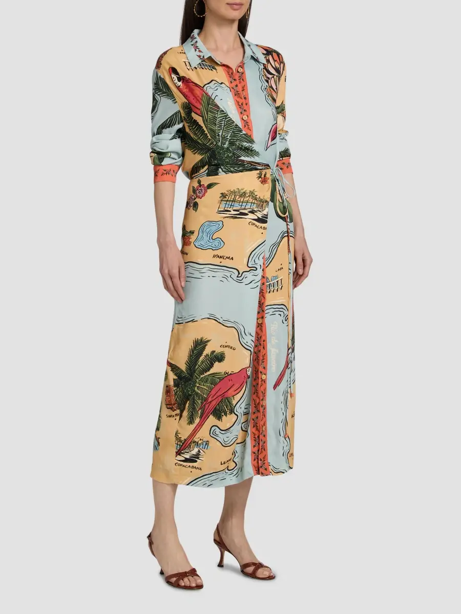 Farm Rio Women's Beaches Path Collared Button-Front Maxi Dress | Thumbnail 4 Farm Rio Women's Beaches Path Collared Button-Front Maxi Dress | Thumbnail 4