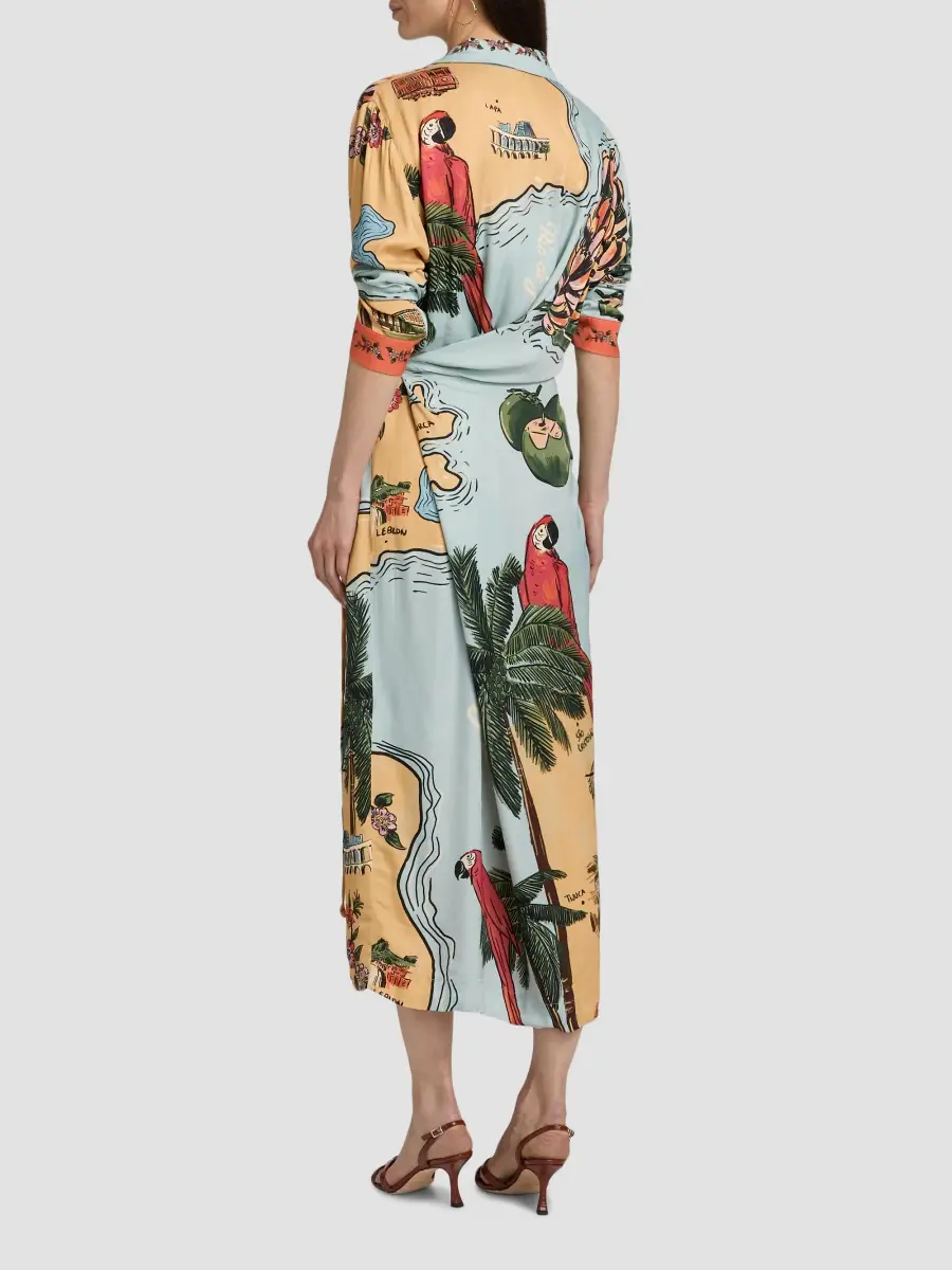 Farm Rio Women's Beaches Path Collared Button-Front Maxi Dress | Thumbnail 5 Farm Rio Women's Beaches Path Collared Button-Front Maxi Dress | Thumbnail 5