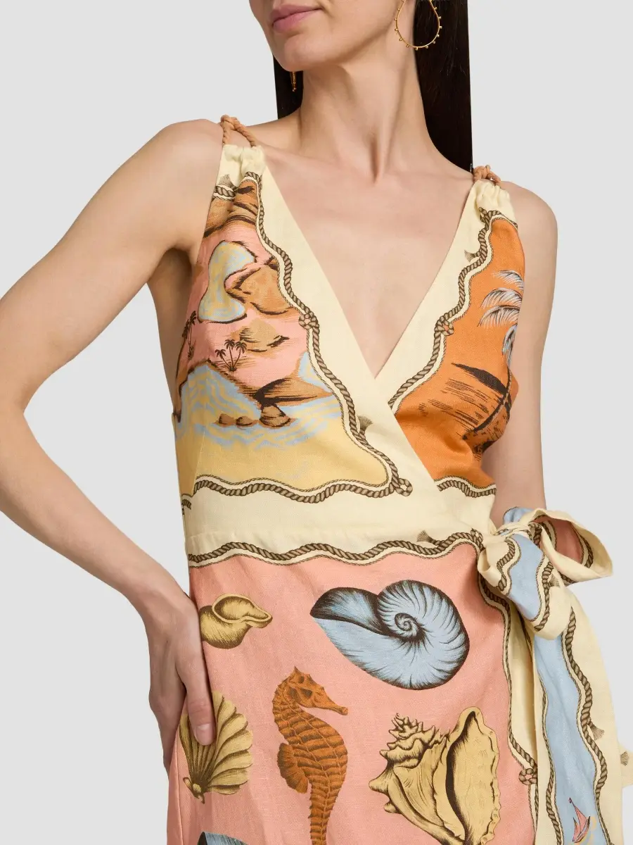 Farm Rio Women's Rio Souvenir Scarves Rope Straps Mini Dress | Thumbnail 6 Farm Rio Women's Rio Souvenir Scarves Rope Straps Mini Dress | Thumbnail 6