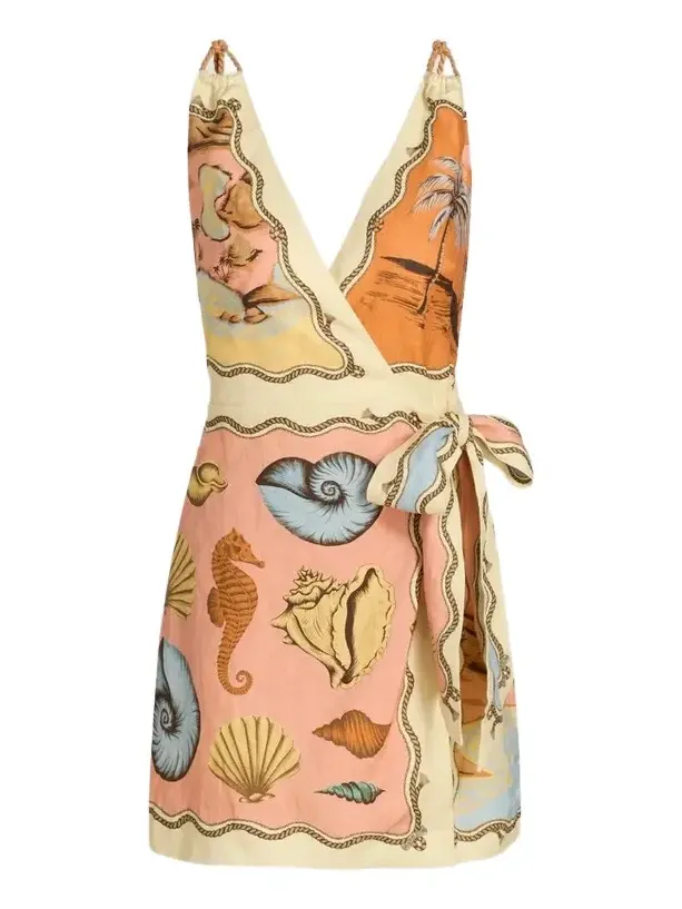 Women's Rio Souvenir Scarves Rope Straps Mini Dress Women's Rio Souvenir Scarves Rope Straps Mini Dress