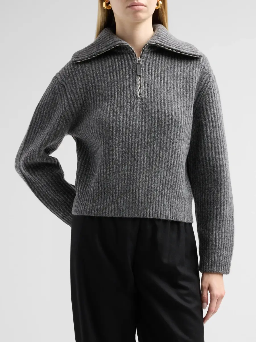 Vince Women's Rib-Knit Wool-Cashmere Sweater | Thumbnail 4 Vince Women's Rib-Knit Wool-Cashmere Sweater | Thumbnail 4