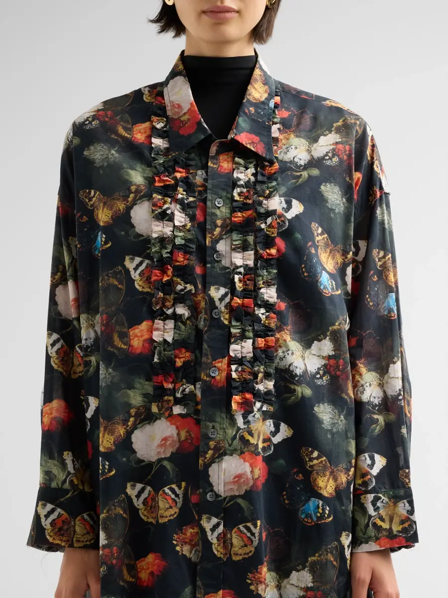 R13 Women's Floral Cotton Ruffle Shirt | Thumbnail 5 R13 Women's Floral Cotton Ruffle Shirt | Thumbnail 5