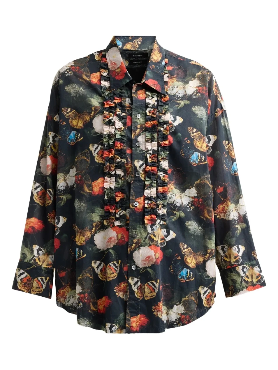 R13 Women's Floral Cotton Ruffle Shirt