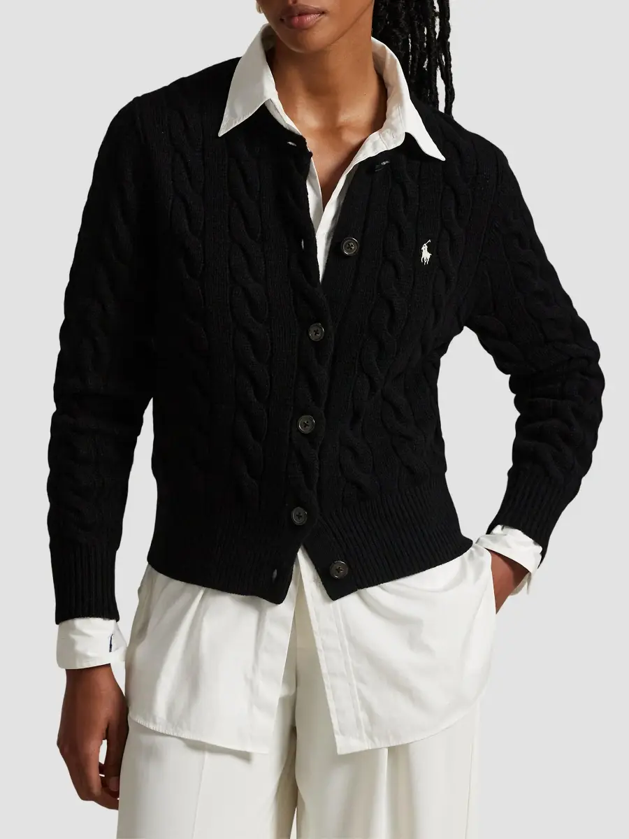 Polo Ralph Lauren Women's Cable-Knit Wool-Cashmere Cardigan | Thumbnail 3 Polo Ralph Lauren Women's Cable-Knit Wool-Cashmere Cardigan | Thumbnail 3
