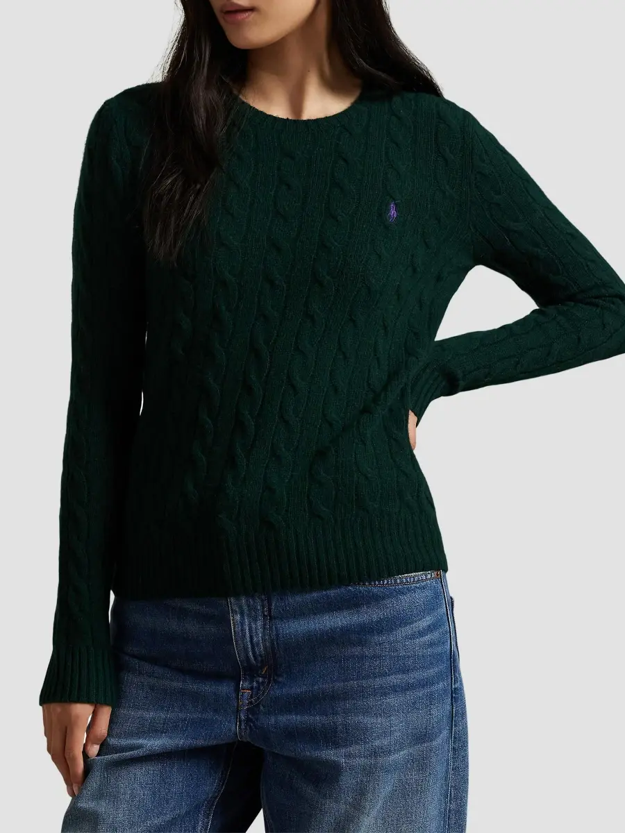 Polo Ralph Lauren Women's Cable-Knit Wool-Cashmere Crewneck Sweater | Thumbnail 3 Polo Ralph Lauren Women's Cable-Knit Wool-Cashmere Crewneck Sweater | Thumbnail 3