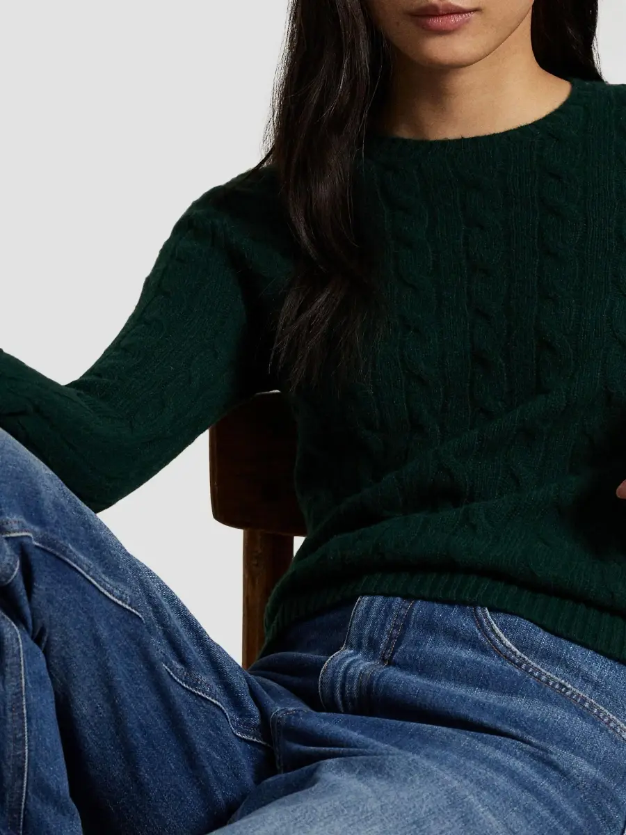 Polo Ralph Lauren Women's Cable-Knit Wool-Cashmere Crewneck Sweater | Thumbnail 6 Polo Ralph Lauren Women's Cable-Knit Wool-Cashmere Crewneck Sweater | Thumbnail 6