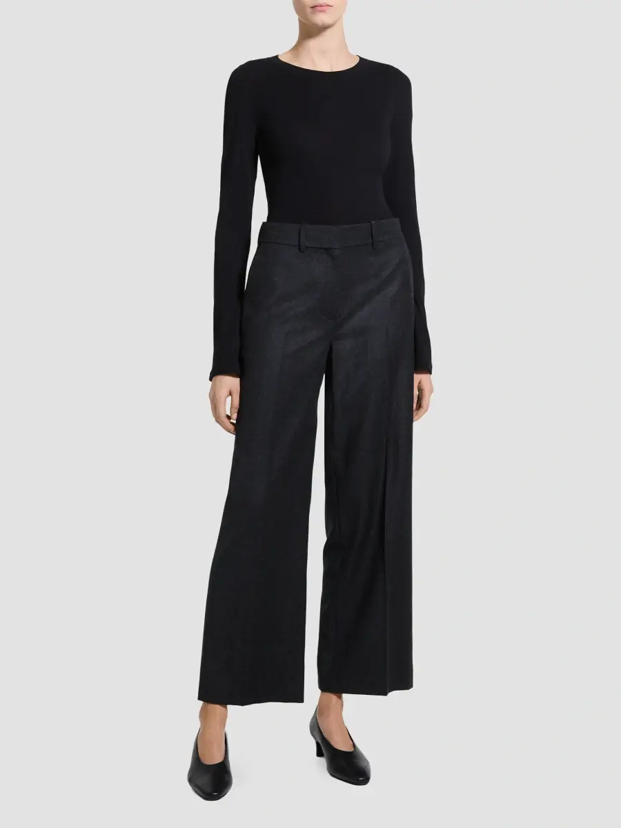 Theory Women's Pleated-Front Virgin Wool Pants | Thumbnail 2