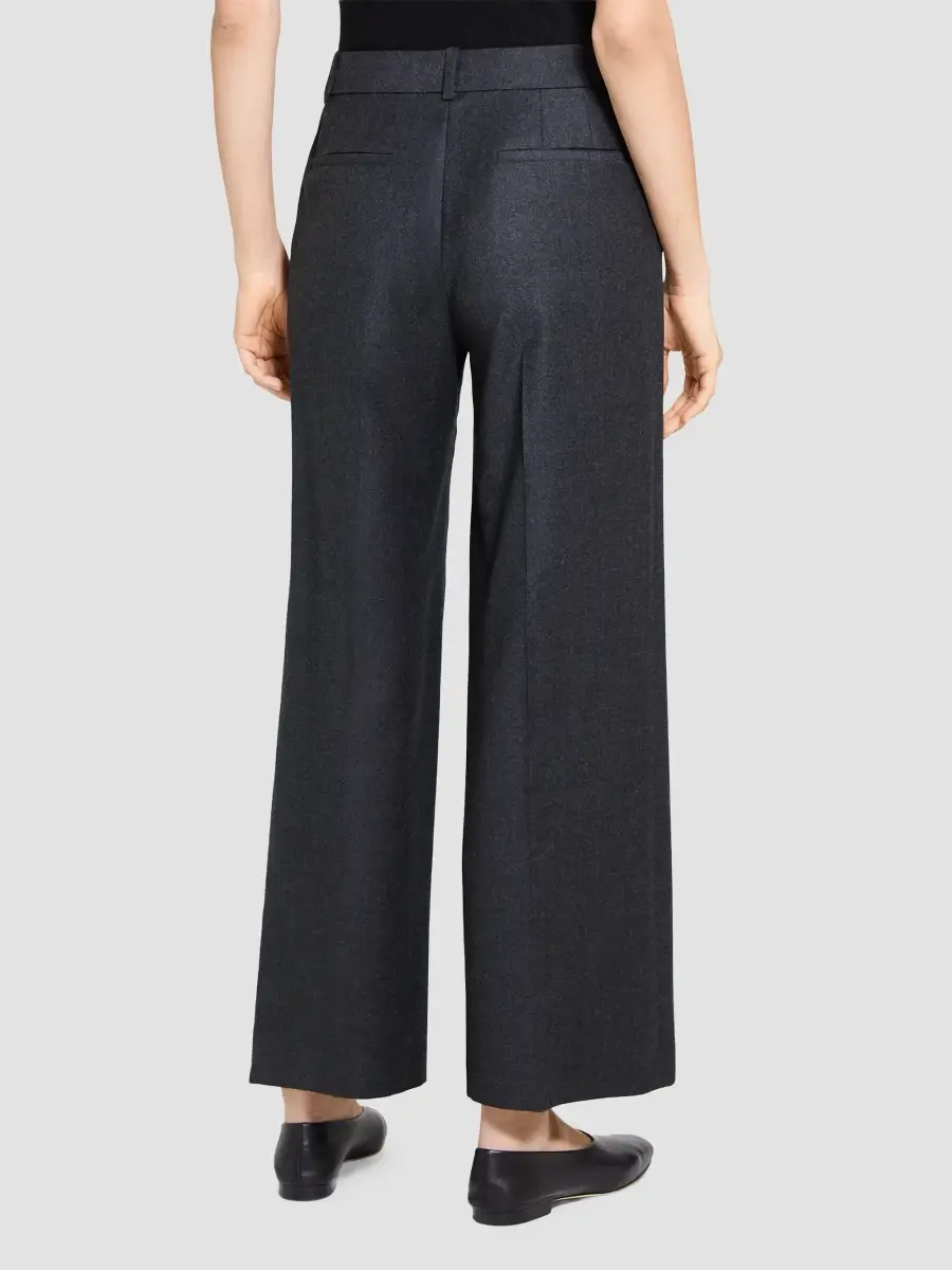 Theory Women's Pleated-Front Virgin Wool Pants | Thumbnail 4