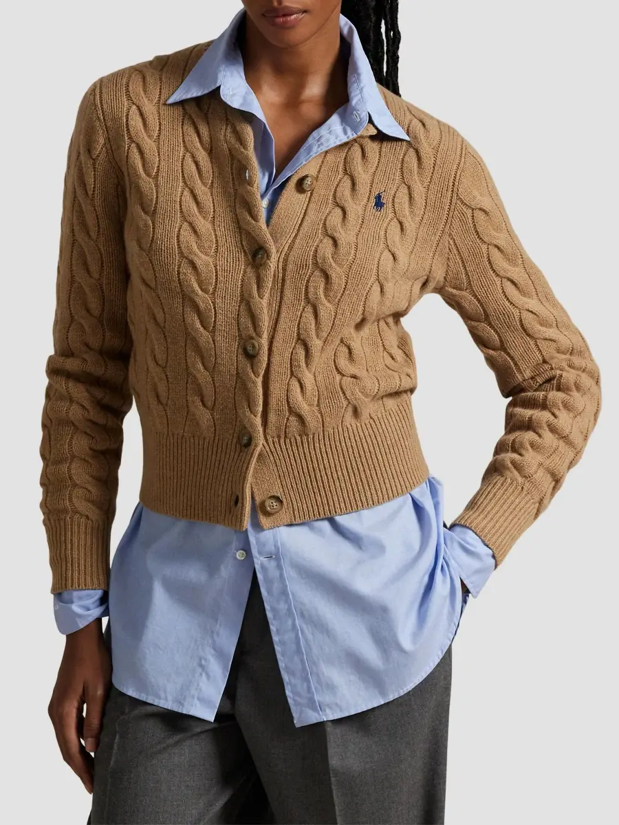 Polo Ralph Lauren Women's Cable-Knit Wool-Cashmere Cardigan | Thumbnail 3 Polo Ralph Lauren Women's Cable-Knit Wool-Cashmere Cardigan | Thumbnail 3