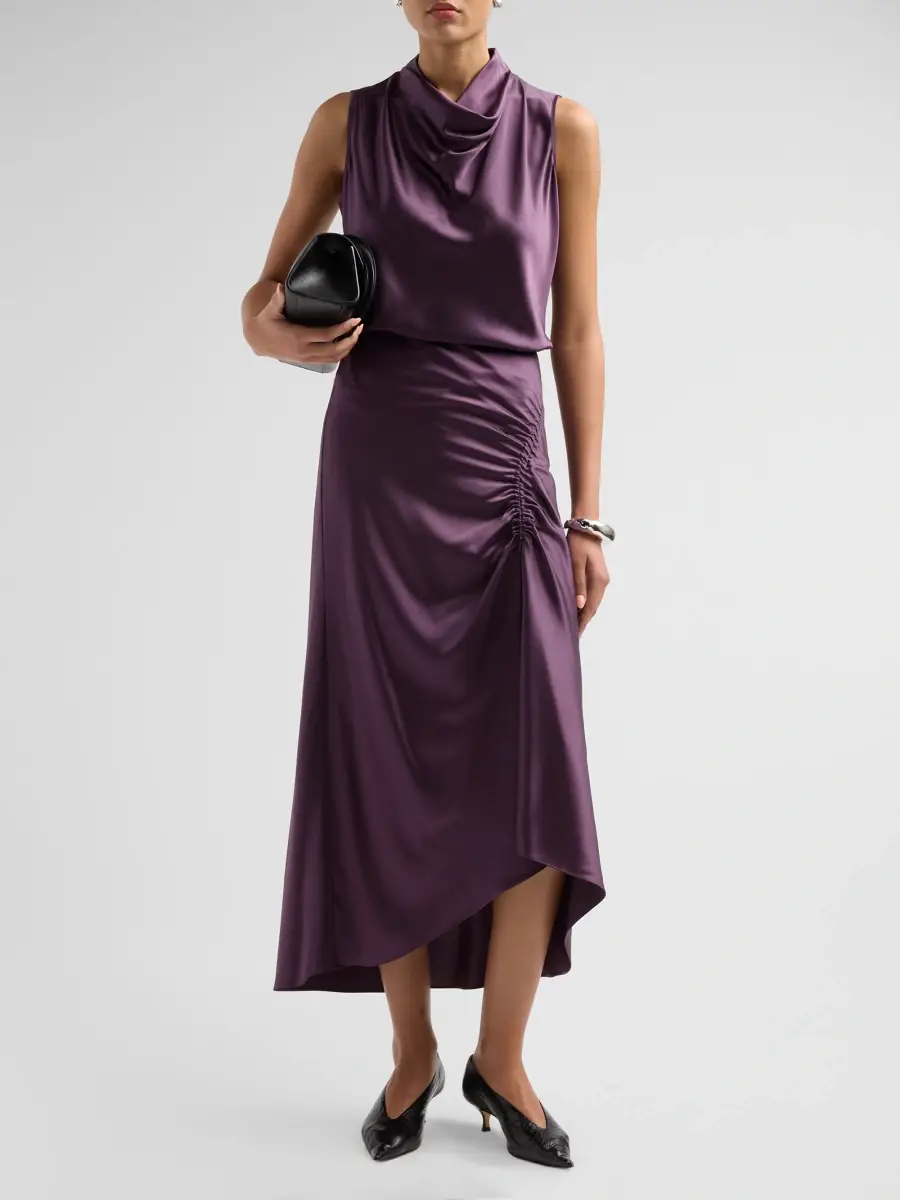 Veronica Beard Women's Felecia Silk-Blend Draped Midi Skirt | Thumbnail 2 Veronica Beard Women's Felecia Silk-Blend Draped Midi Skirt | Thumbnail 2