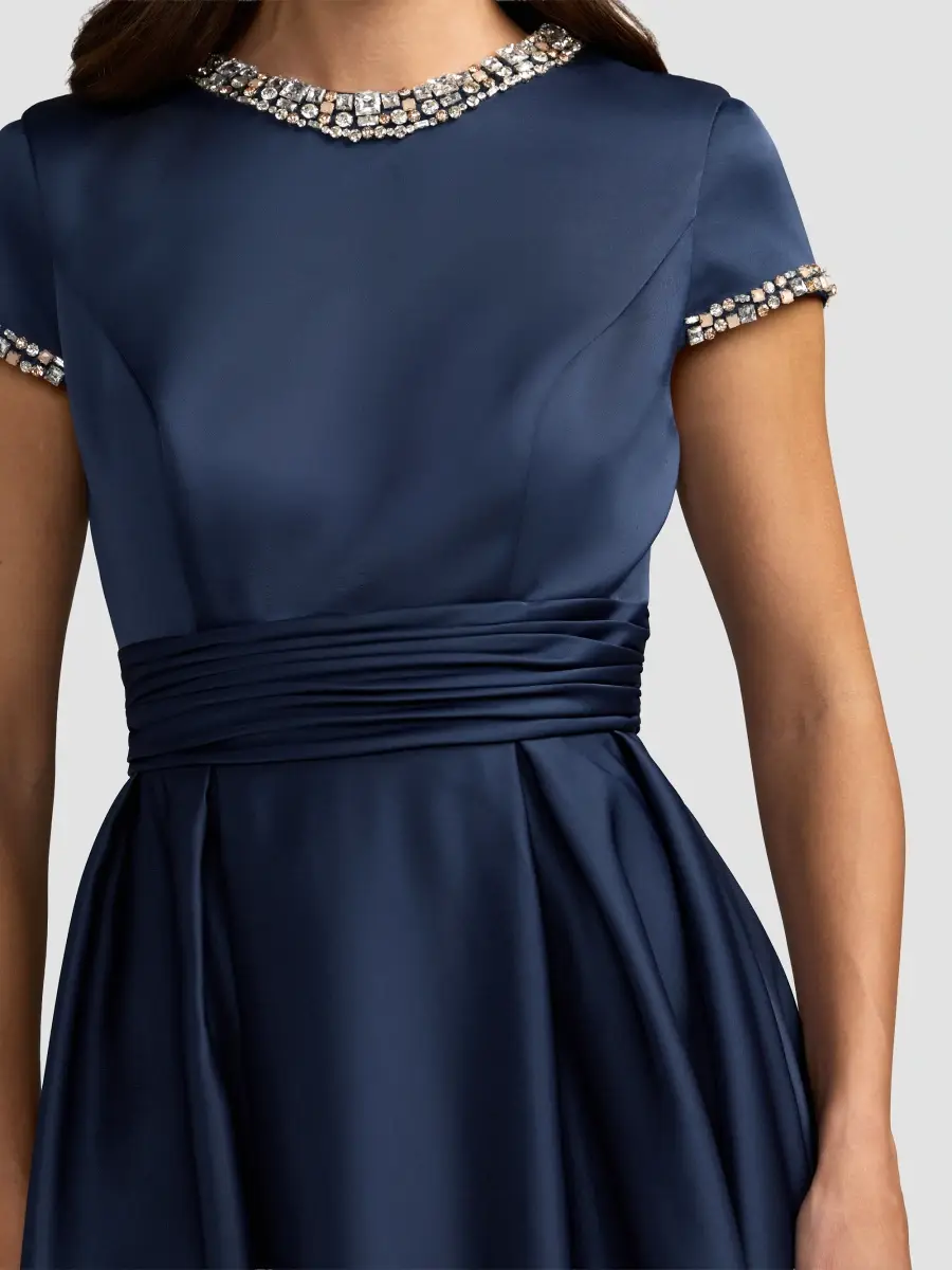 Mac Duggal Women's Embellished Satin Cap-Sleeve Gown | Thumbnail 5 Mac Duggal Women's Embellished Satin Cap-Sleeve Gown | Thumbnail 5