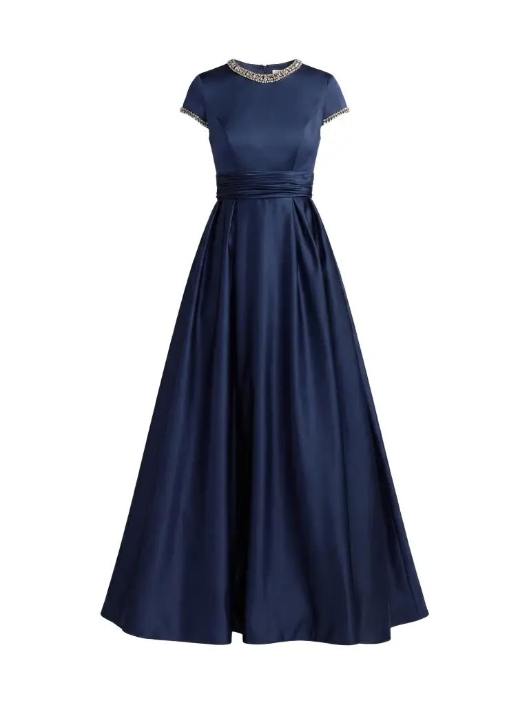 Mac Duggal Women's Embellished Satin Cap-Sleeve Gown
