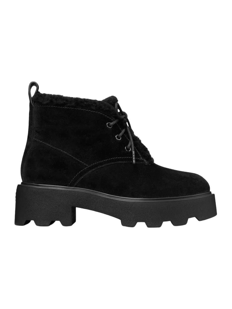 Tory Burch Women's Desert Shearling-Lined Suede Combat Boots