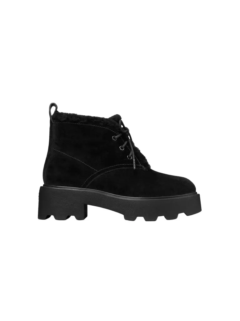 Tory Burch Women's Desert Shearling-Lined Suede Combat Boots