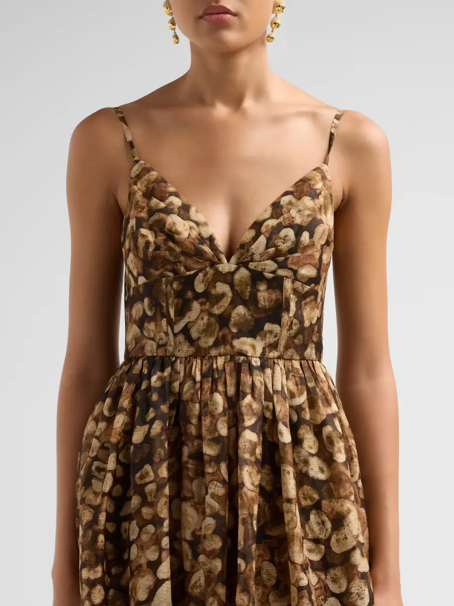 Cara Cara Women's Miro Printed Linen-Silk Midi Dress | Thumbnail 5
