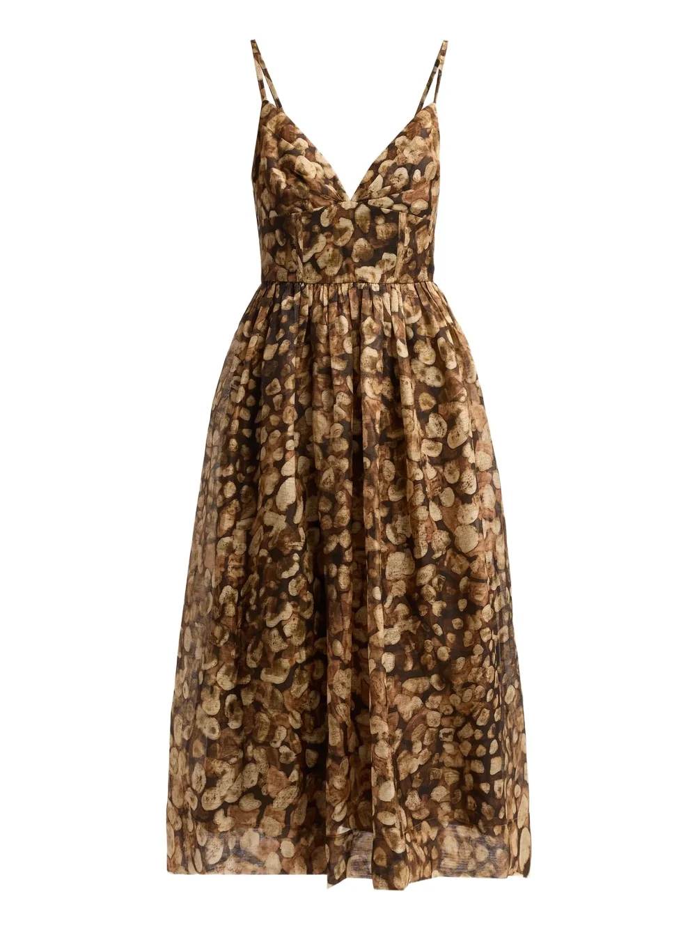 Women's Miro Printed Linen-Silk Midi Dress