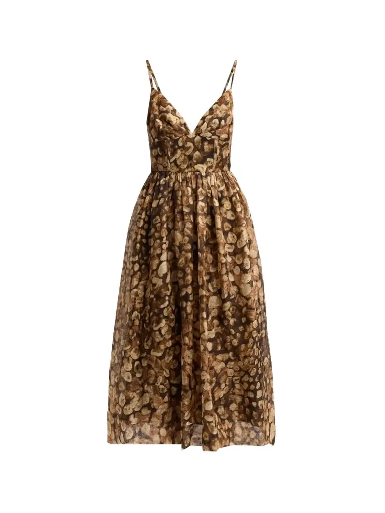 Cara Cara Women's Miro Printed Linen-Silk Midi Dress