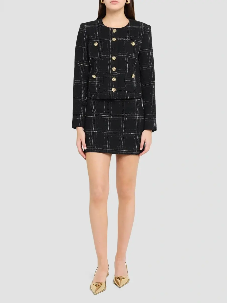 Generation Love Women's Stella Windowpane Tweed Mini Skirt | Thumbnail 2 Generation Love Women's Stella Windowpane Tweed Mini Skirt | Thumbnail 2