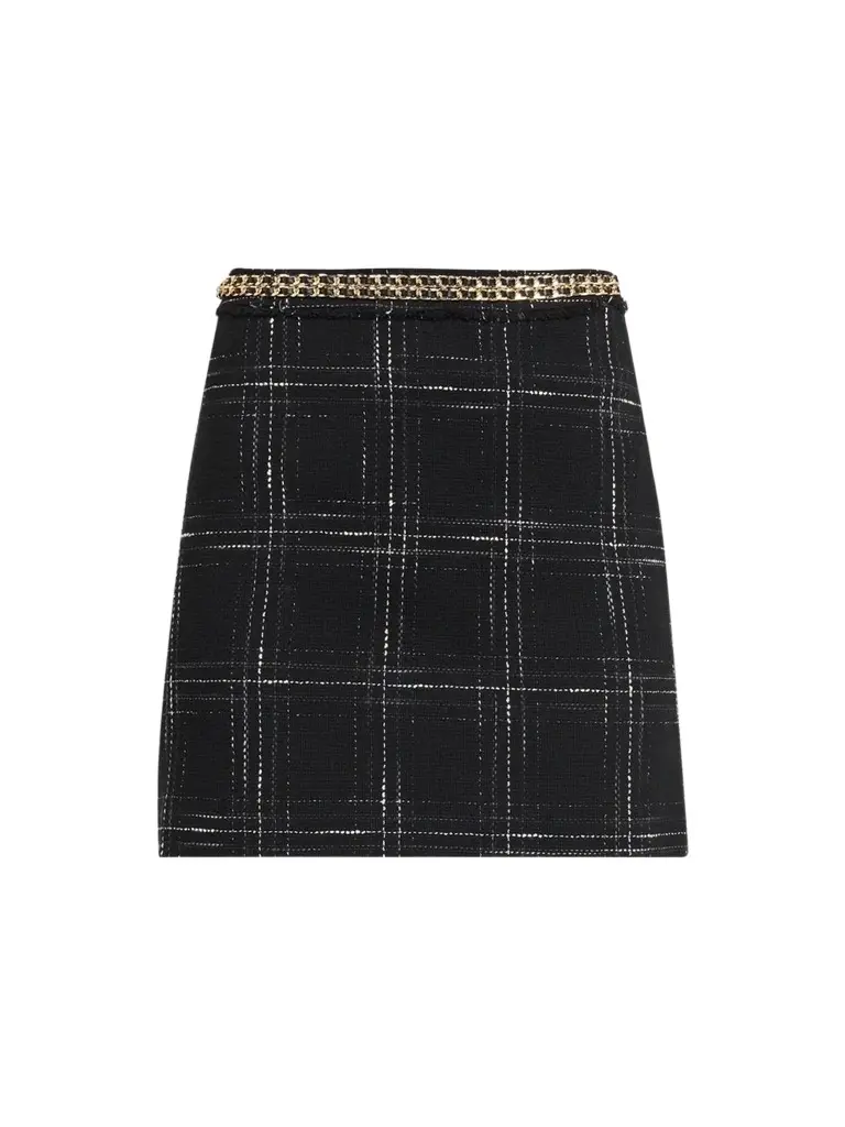 Women's Stella Windowpane Tweed Mini Skirt Women's Stella Windowpane Tweed Mini Skirt