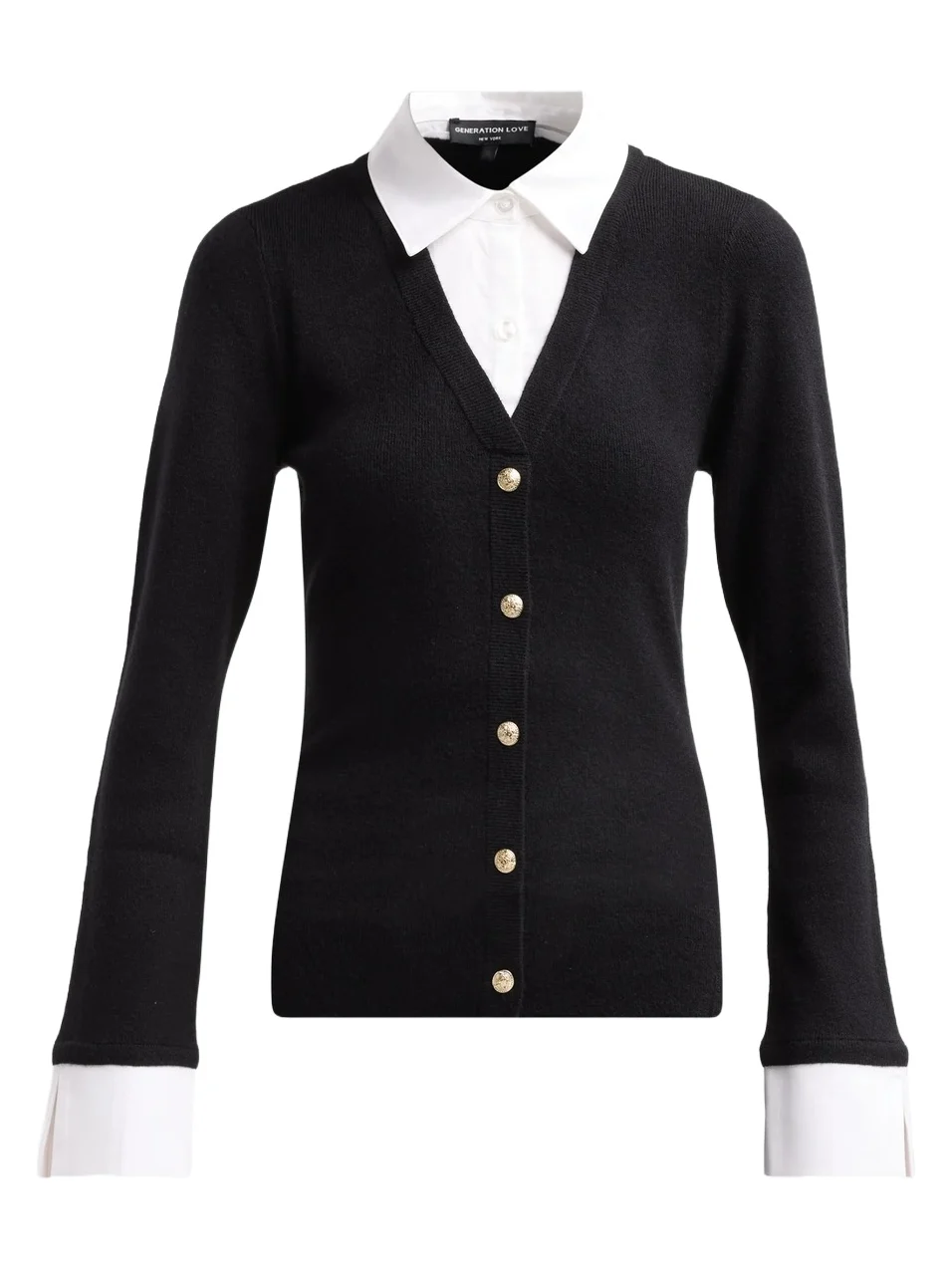 Generation Love Women's Nixie Poplin Shirt Combo Sweater