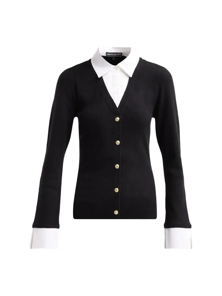 Generation Love Women's Nixie Poplin Shirt Combo Sweater