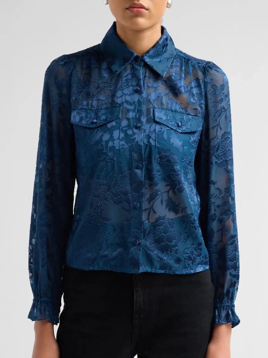 Generation Love Women's Priya Floral Burn-Out Blouse | Thumbnail 5 Generation Love Women's Priya Floral Burn-Out Blouse | Thumbnail 5