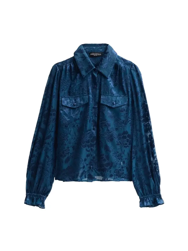 Generation Love Women's ​Priya Floral Burn-Out Blouse