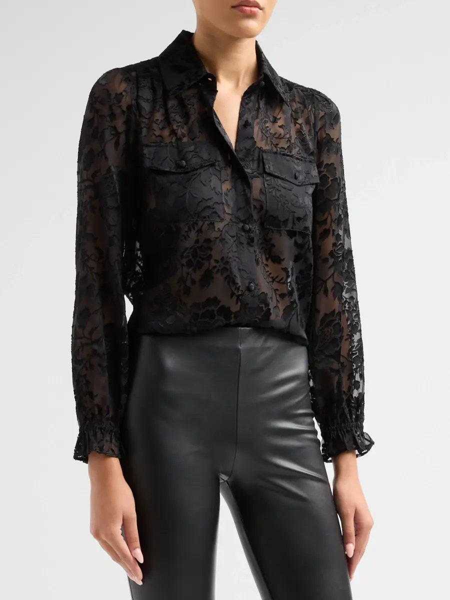 Generation Love Women's Priya Floral Burn-Out Blouse | Thumbnail 4 Generation Love Women's Priya Floral Burn-Out Blouse | Thumbnail 4