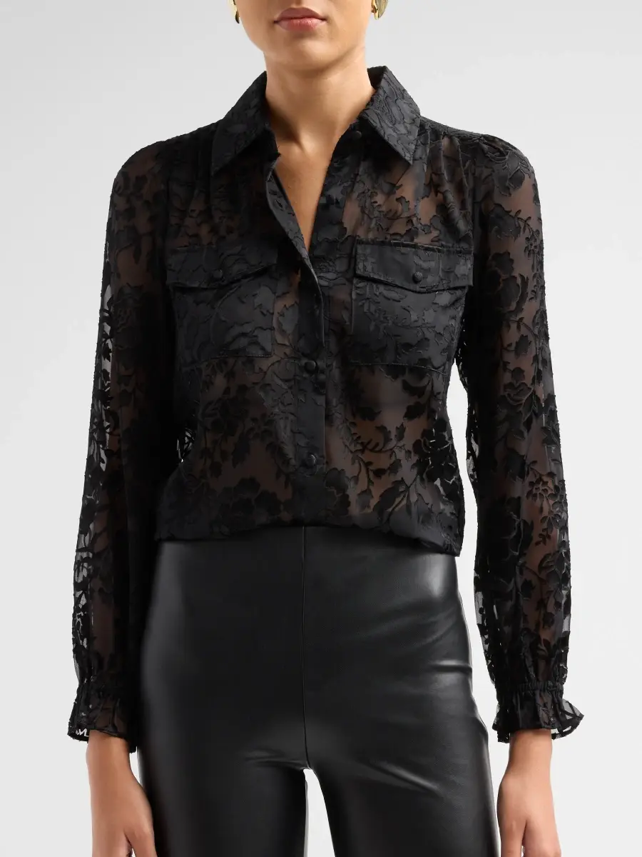 Generation Love Women's Priya Floral Burn-Out Blouse | Thumbnail 5 Generation Love Women's Priya Floral Burn-Out Blouse | Thumbnail 5