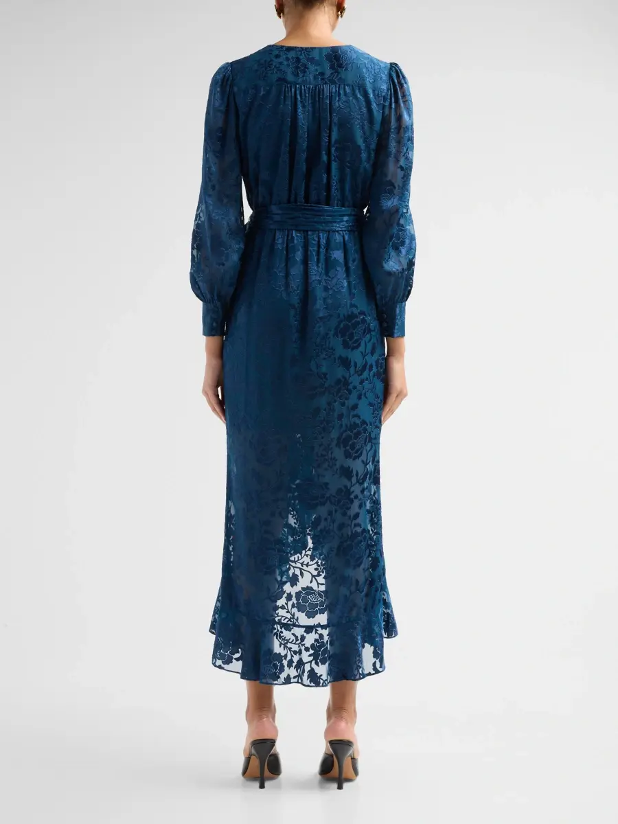 Generation Love Women's Ardelia Floral Jacquard Midi Dress | Thumbnail 3 Generation Love Women's Ardelia Floral Jacquard Midi Dress | Thumbnail 3