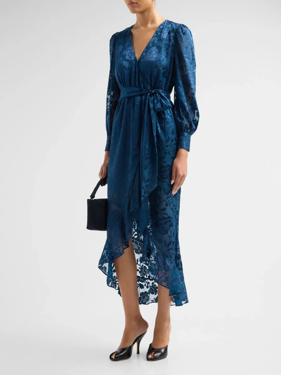 Generation Love Women's Ardelia Floral Jacquard Midi Dress | Thumbnail 4 Generation Love Women's Ardelia Floral Jacquard Midi Dress | Thumbnail 4