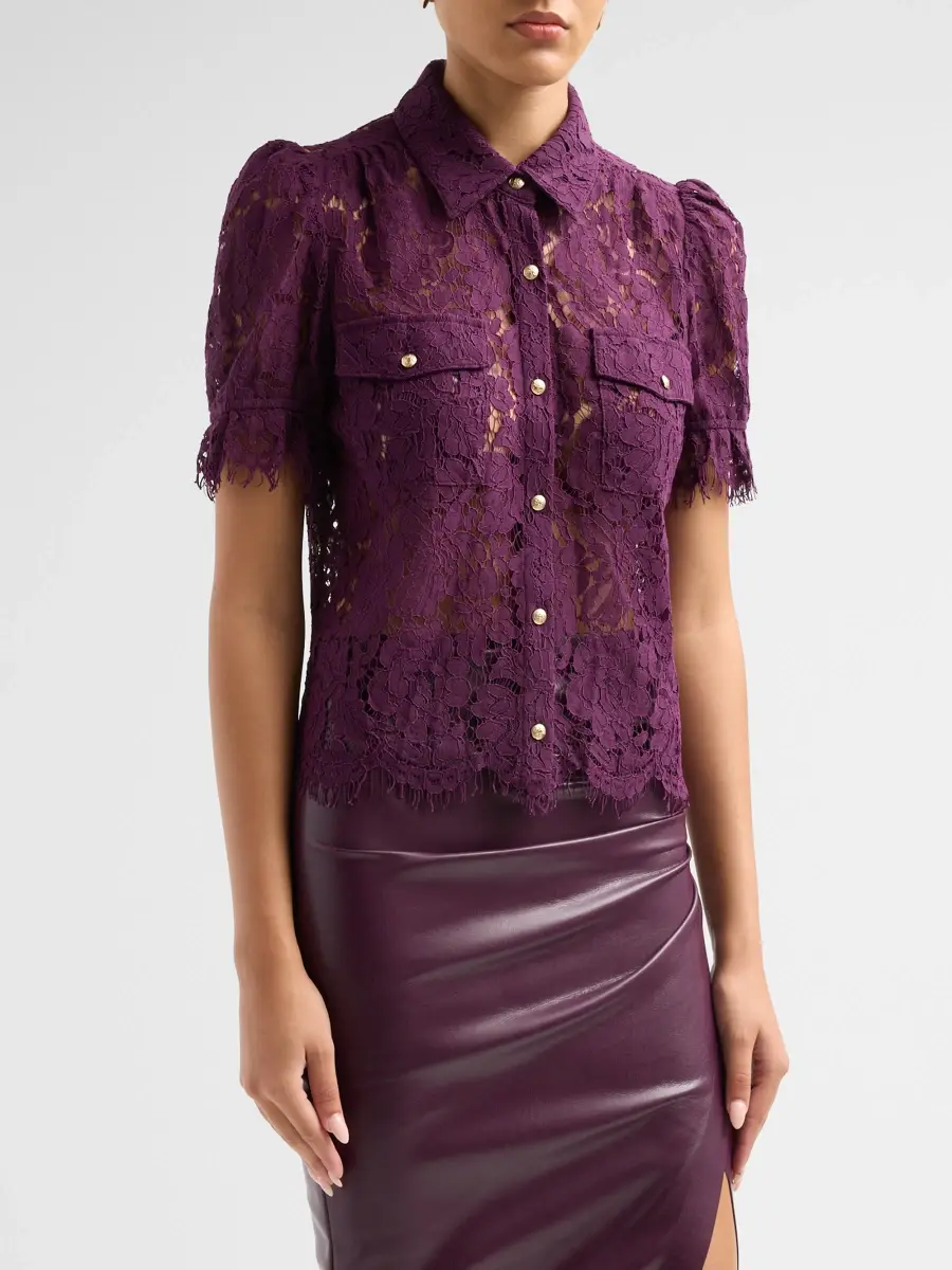 Generation Love Women's Lace Puff Sleeve Shirt | Thumbnail 4 Generation Love Women's Lace Puff Sleeve Shirt | Thumbnail 4