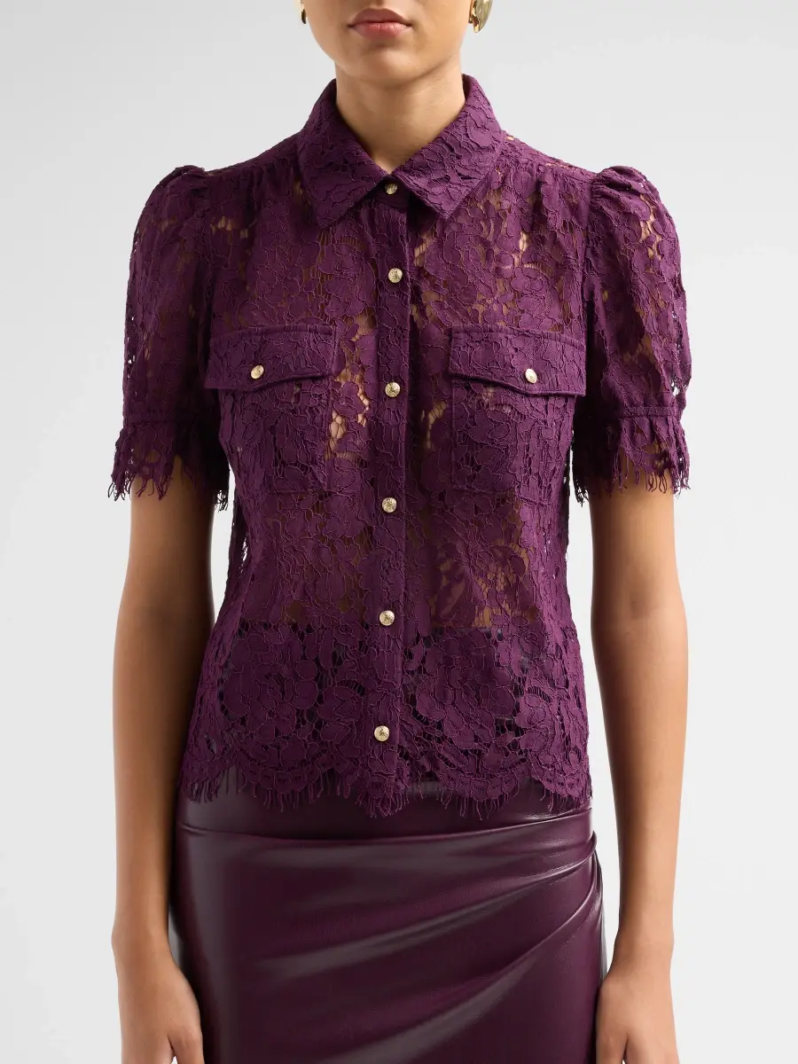 Generation Love Women's Lace Puff Sleeve Shirt | Thumbnail 5 Generation Love Women's Lace Puff Sleeve Shirt | Thumbnail 5